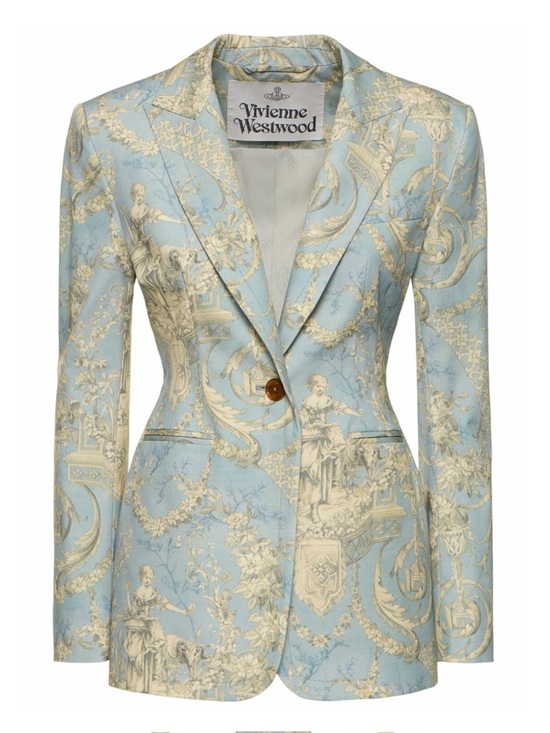 Vivienne Westwood Jackets & Blazers - Vivienne Westwood Lauren Toile de Jouy Cotton Jacket Blue & Gold